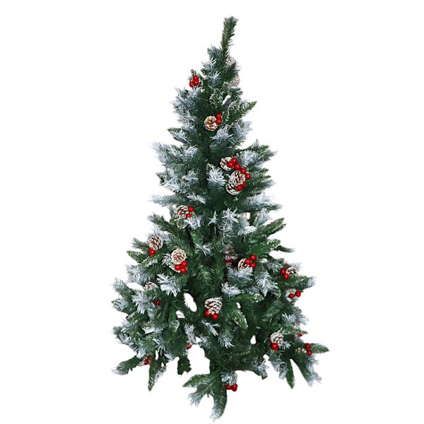 150cm Artificial Christmas Tree with Pine Cones Snowy Tips