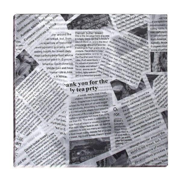 100-Pieces Oil-Proof Greaseproof Paper Mats - 25 x 25cm - Black/White
