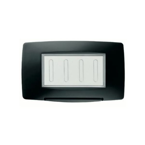 GEWISS - Black CHORUS 4-Gang Watertight Plate