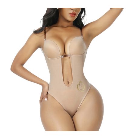Women Sexy Lace Tummy Control Bodysuit Backless Padded Bra Body