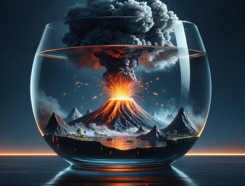 Canvas cm Home Decor Wall Art-Valcano Eruption