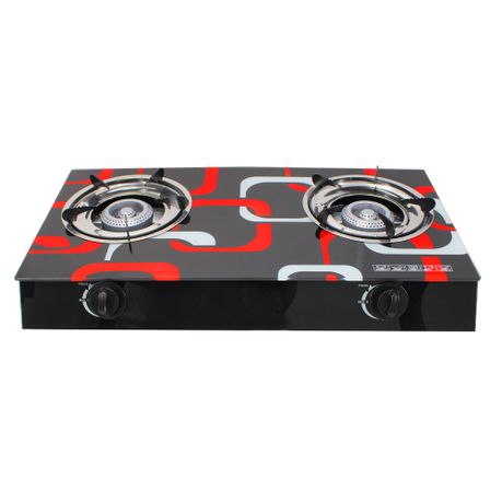 Two Burner Auto Ignition Tempered Glass Panel Gas Stove Red Square Edition Shop Today. Get it Tomorrow takealot