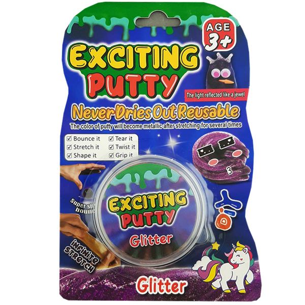 Exciting Putty Glitter - Reusable Thinking Putty for Kids - Age 3+