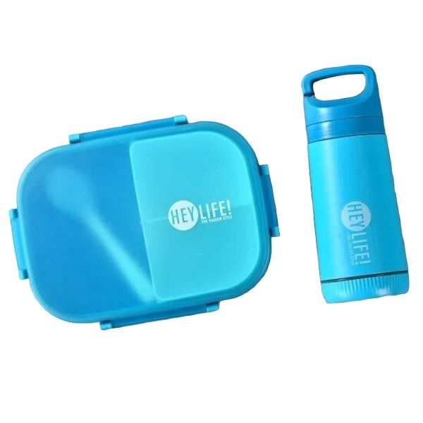 Leak Proof 3 Compartment Lunch Box With 500ml Bottle and Key Holder