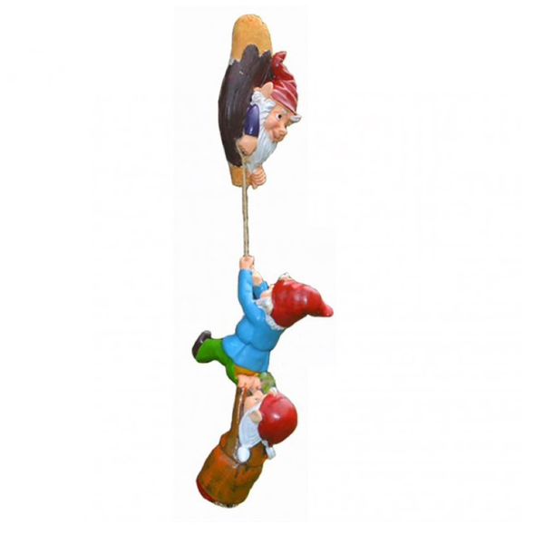 Garden Home Decor Tree Climbing Gnome Statue Set - 12cm