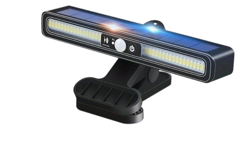 Ultra-Bright Solar Powered LED Motion Sensor Clip On White Light - Black
