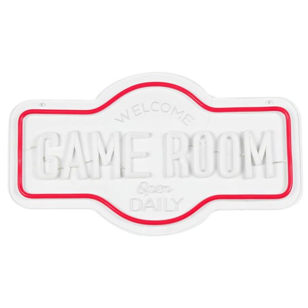Game Room Neon Sign, Welcome Game Room Open Daily Neon Lights Wall Decor