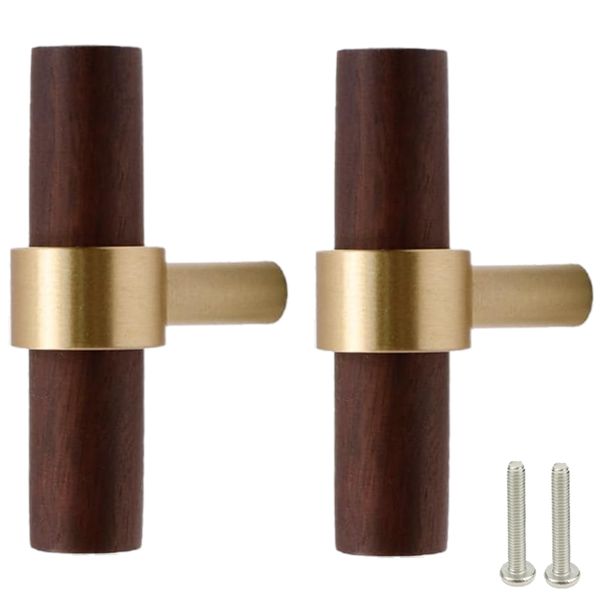ModuHook Minimalist Metal &amp; Wood T-Bar Wall Mounted Coat Hook With Screws