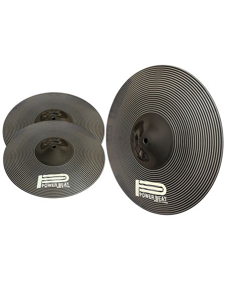 Power Beat Black Cymbal Set - 16-Inch Crash and 14-Inch Hi-Hat Pair