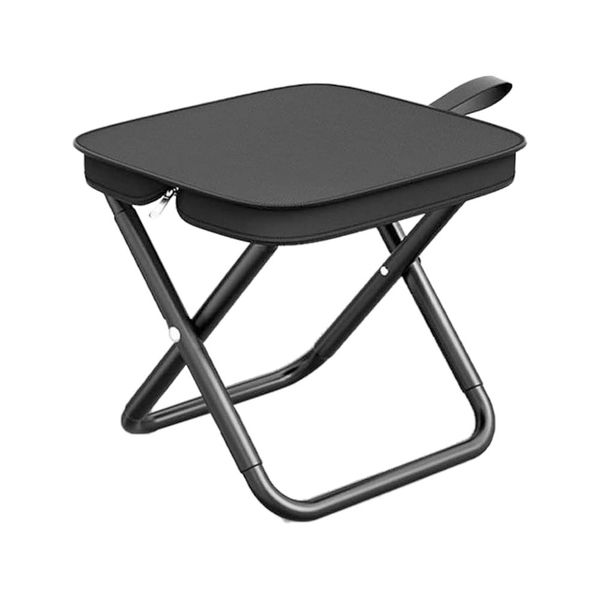 Portable Folding Stool for Adults, Black Lightweight Camping Seat