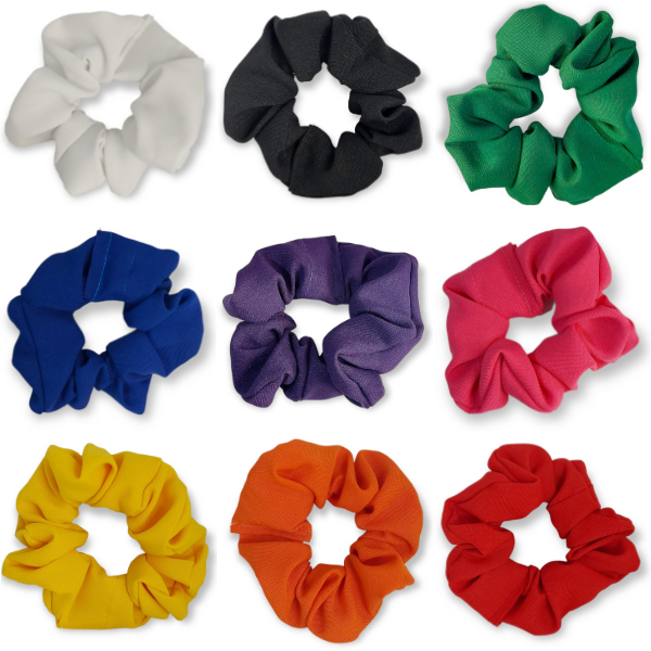 M&amp;N Hair Scrunchies - Bright Colours Rainbow - 9 Piece