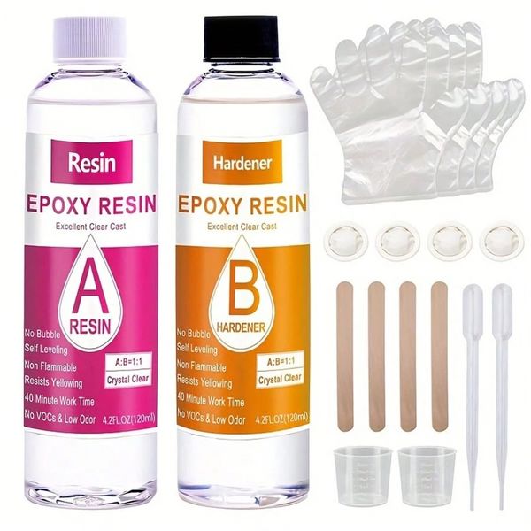 240ml Crystal Clear Epoxy Resin A &amp; B Hardener Kit