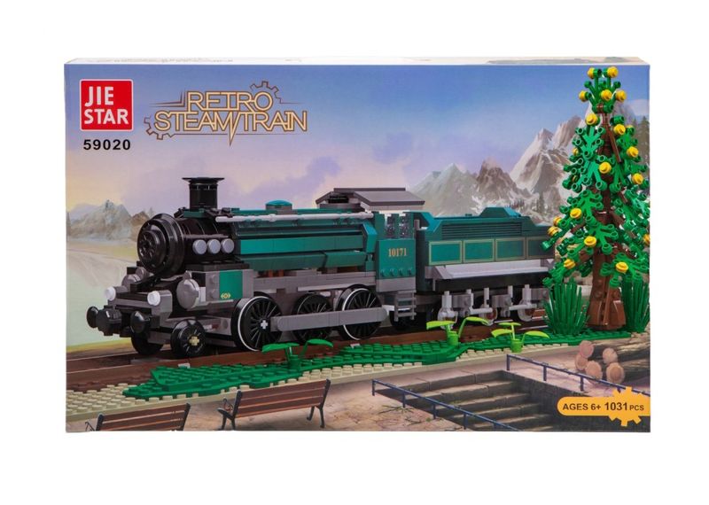 Jie Star Retro Steam Train (1031pcs) - 51cm Long