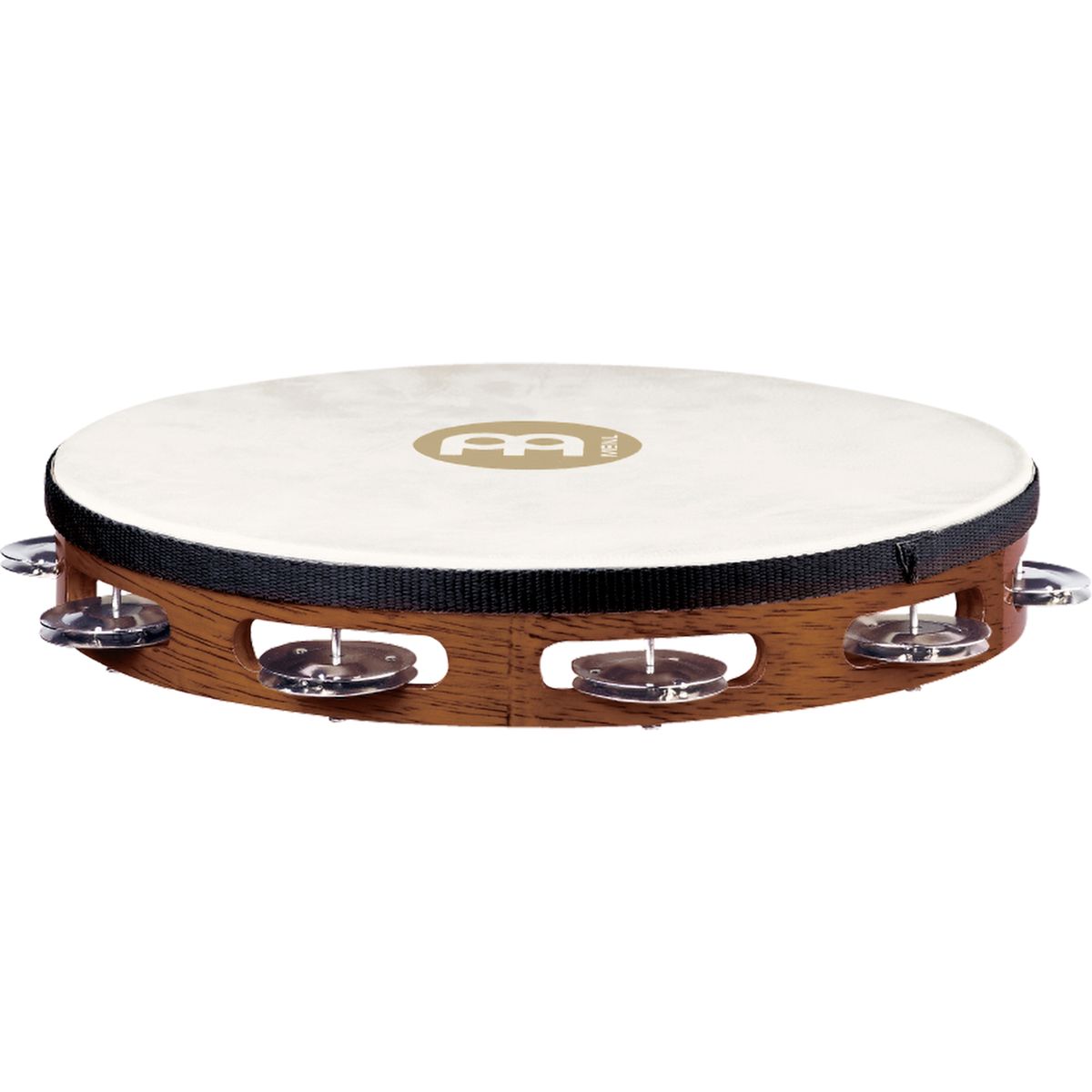 Meinl Traditional Headed Wood Tambourine with Steel Jingles