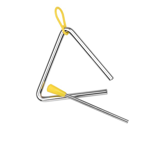 4-Inch Steel Triangle Idiophone with Striker for Rhythm Learning