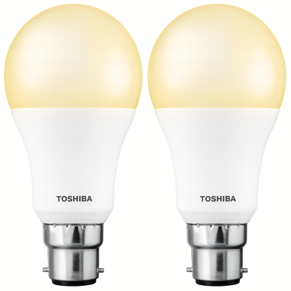 TOSHIBA B22 A60 LED Light Bulb 12W Cool White 4000K - 2 Pack