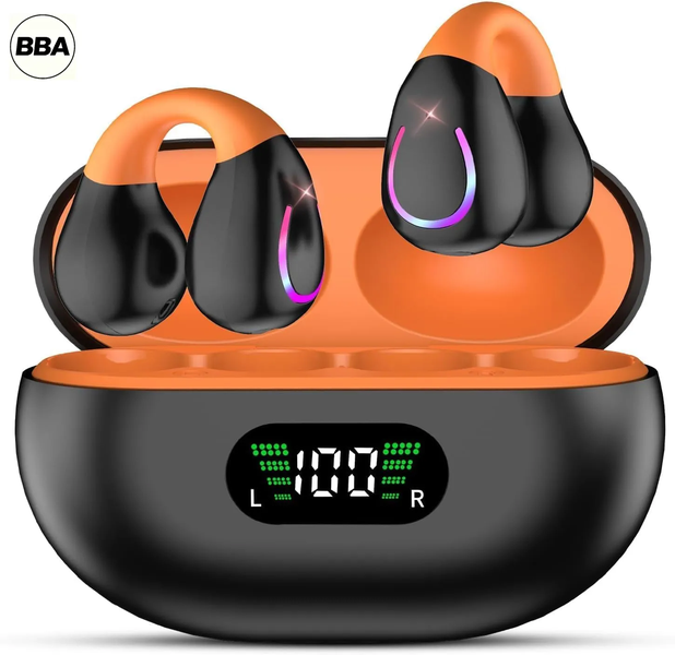 BBA Bone Conduction Noise Reduction Ear Clip Headphones, Long Battery Life