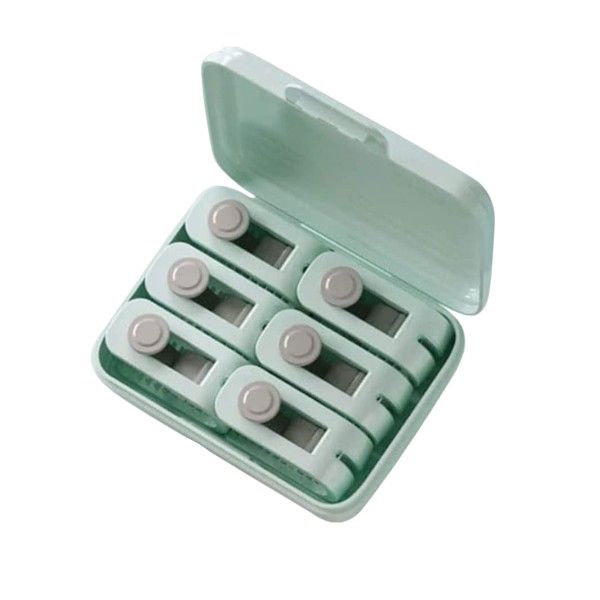 6-Piece Quilt Fastener Clip Set with Storage Box - Green