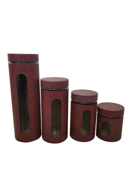 4 Piece Stainless Steel Canister Set