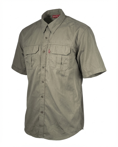 Salty Short Sleeve Bush Shirt - Olive