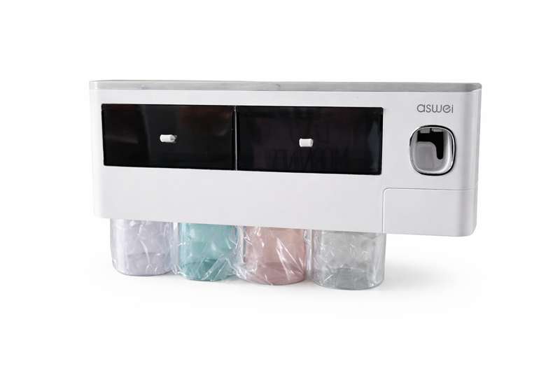 Four Cup Toothbrush Rack Wash Unit