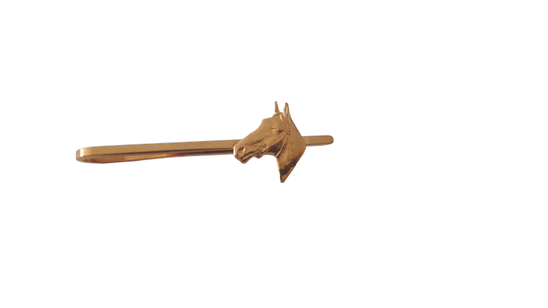 Gold Coloured Horse Head Motif Tie Clip