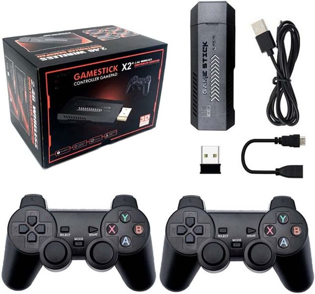 4K Retro Game Stick, HD Home Video Game Console with 2 Wireless Controller