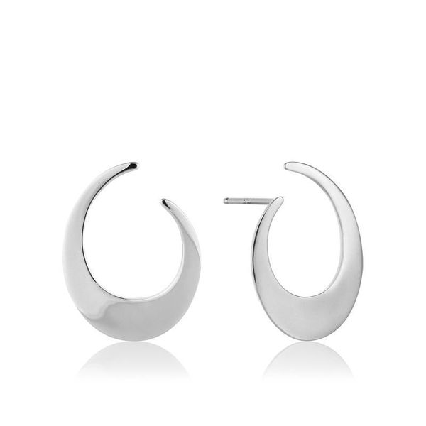 Ania Haie Oval Twist Earrings - Rhodium