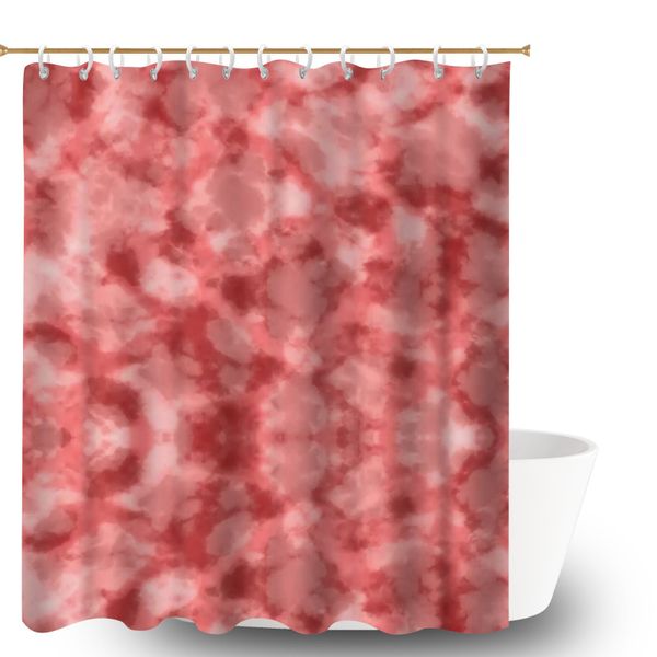 Retro Tie Dye Bath Curtains, Farmhouse Bathtub Curtain for Camper, Boat.