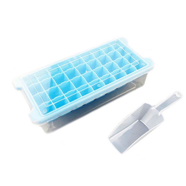36 Cavity Silicone Ice Cube Mold Ice Box with Scoop and Cover