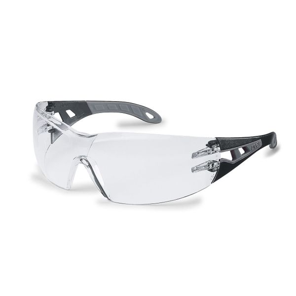 Uvex Pheos Clear Safety Eyewear Black / Grey Frame