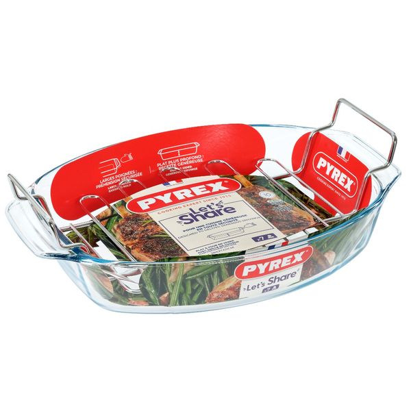Pyrex Irresistible Oval roaster with rack 40x28 cm 4,2L