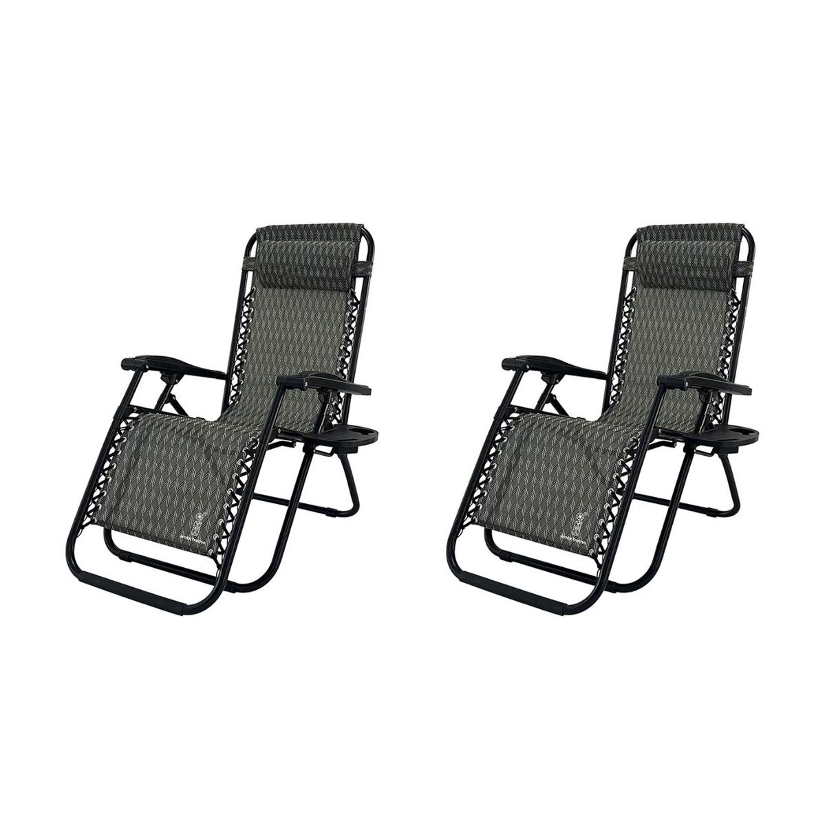 FC005BKBK, Pack 2, Zero Gravity Folding Chairs With Side Tray Shop