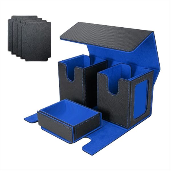 Card Storage Box for 200+ Cards 3-In-1 Card Deck Case Orange