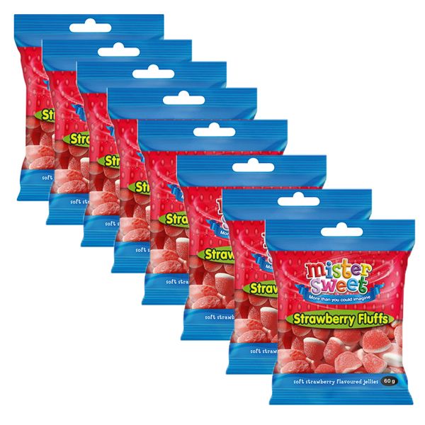 Mister Sweet Sweet Strawberry Fluffs - 8 x 60g