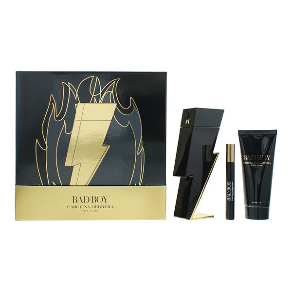Carolina Herrera Bad Boy 3 Piece Gift Set: (Parallel Import)