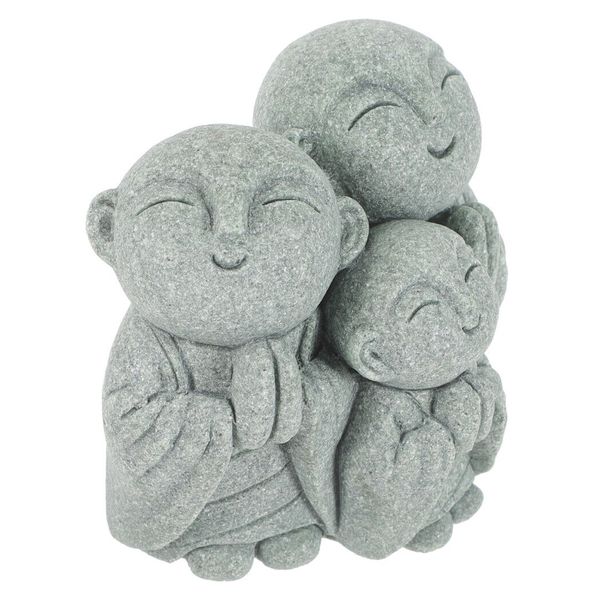 Home Garden Decor Cute Little Praying Monks Resin Statue (8cm)