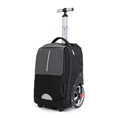 Trolley Backpack With Large Wheel Rolling Bag for School Business Travel Image