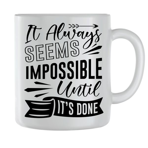 It's done Coffee Mugs for Men Women with Workout Quote Graphic Cup Gift 207