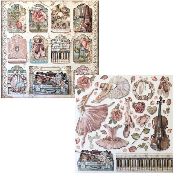 Craft Scrapbooking Ephemera Ballerina Paper Set of 2(30cm)