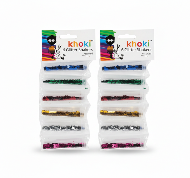Khoki 6 Piece Ultra-Fine Glitter Set for Arts and Crafts - 2 Pack