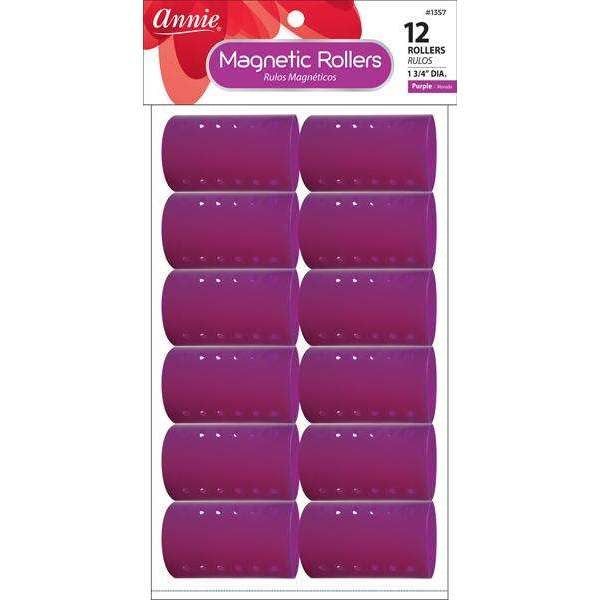 Annie Magnetic Rollers 1 3/4In 12Ct Purple- 2 Pack