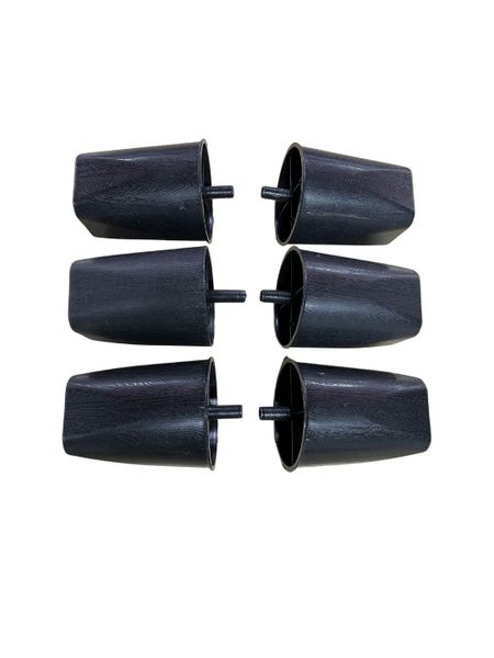 Designer Sleep Replacement Square Bed Legs - Black - Set of 6