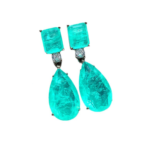 ZELTRYN Vintage Multi-Gem Teardrop Earrings