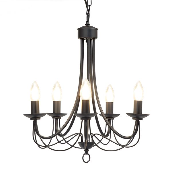 The Lighting Warehouse - Chandelier Maypole 5 Light Black