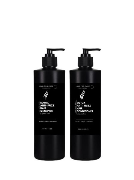 Hair Pro Care Botox Anti-Frizz Shampoo &amp; Conditioner Sulphate Free 300 ml