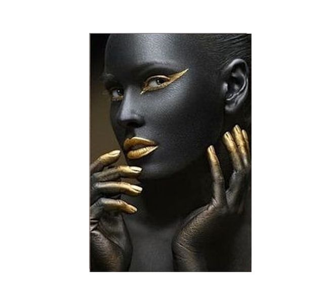 Gold Cotton Canvas cm Fashion Wall Art