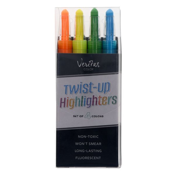 Veritas Twist-Up Four-Piece Highlighter Set
