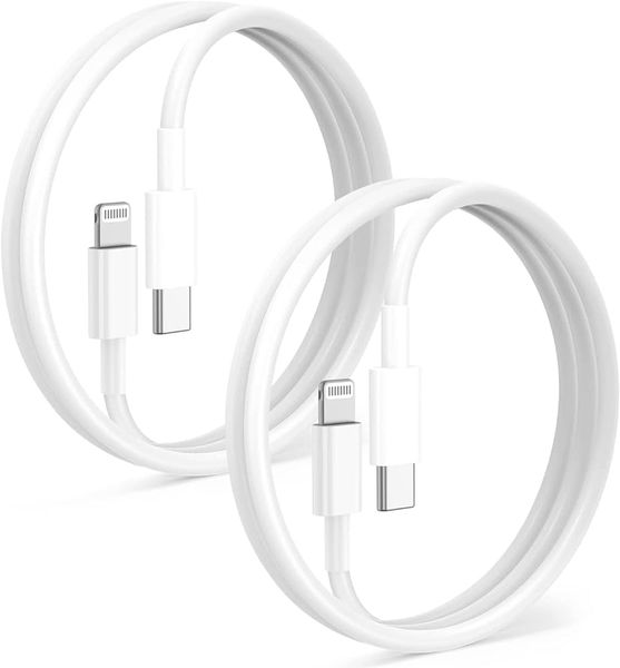 Type-C to Lightning Fast Charging Cable White Pack of 2