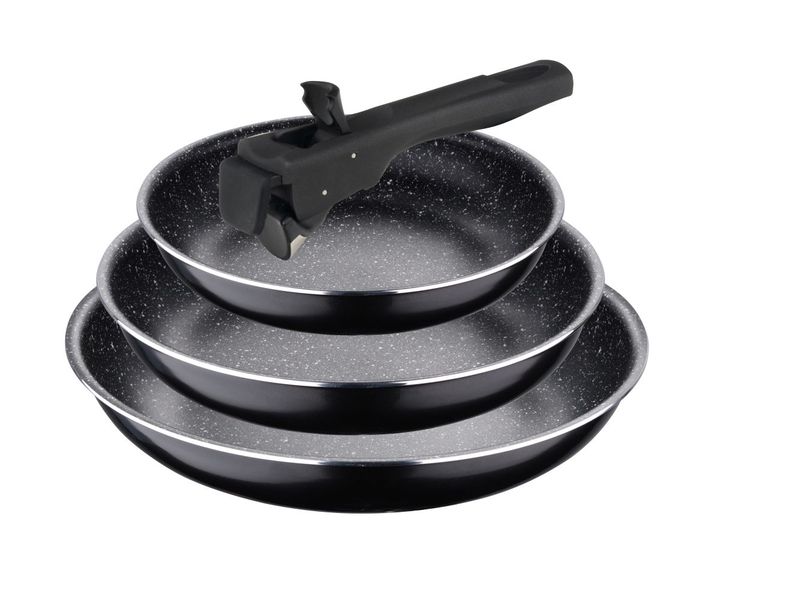 Bergner Click n Cook Pan Set of 4 - Black
